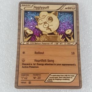 Jigglypuff wooden pokemon card